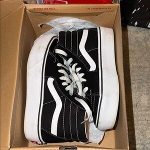 Vans Black and White High Top Platform Sneakers - Classic Skate Style
